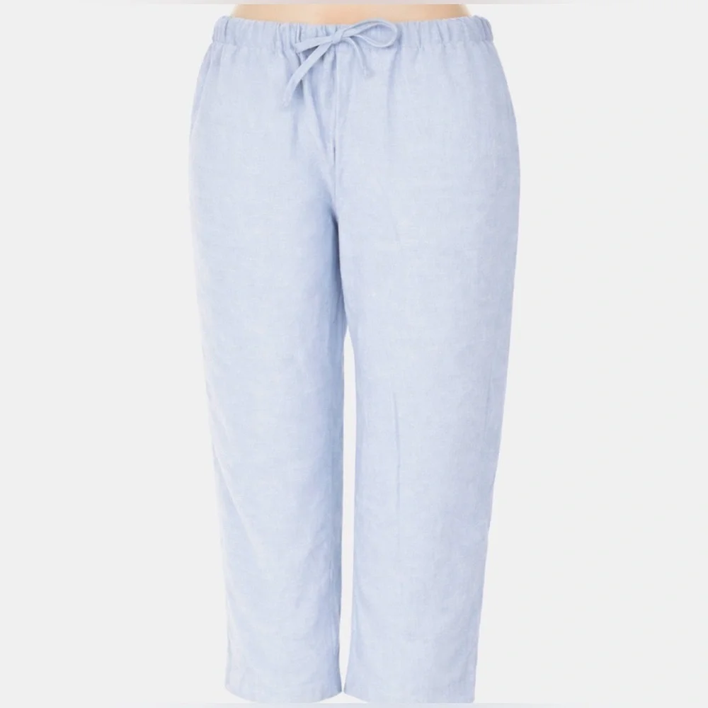The Group by Babaton Sontag Linen Pants in Blue Gray Size Medium